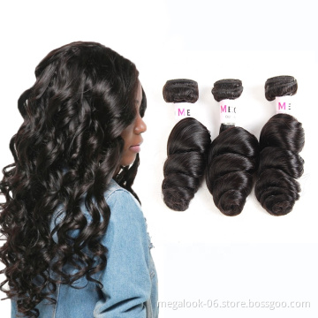 MEGALOOK Raw Unprocessed Peruvian Virgin Hair,Raw Virgin Peruvian Hair Bundles,Remy Human Hair Peruvian Weaving Human